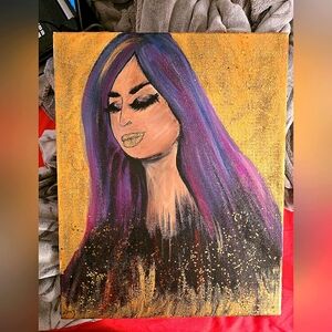 Handcrafted portrait (my work I am an Egyptian artist 19×16 inches acrylics